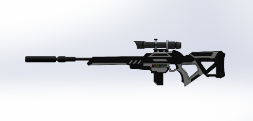 科幻重型狙击枪3D模型缩略图